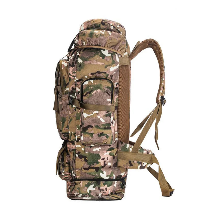100l waterproof nylon outdoor backpack multi pocket detachable suspension - product image