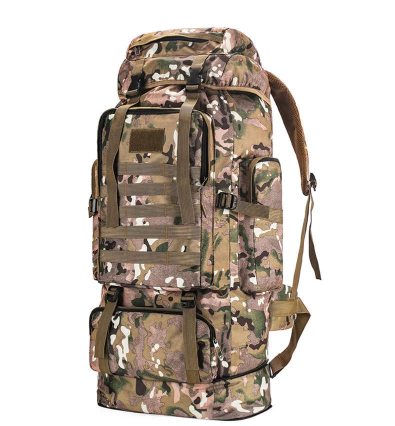 100l waterproof nylon outdoor backpack multi pocket detachable suspension - product image