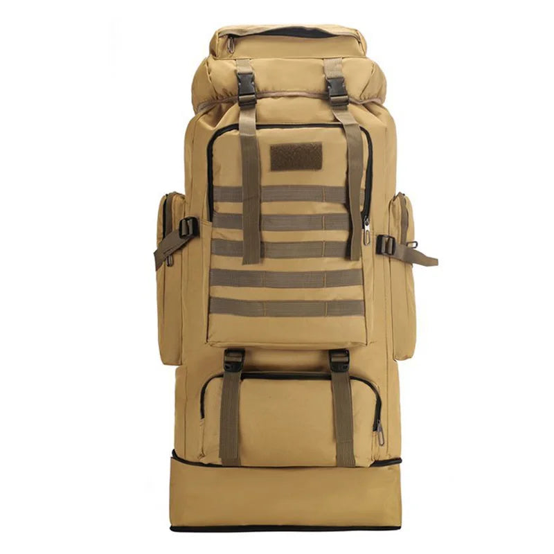 100l waterproof nylon outdoor backpack multi pocket detachable suspension - product image