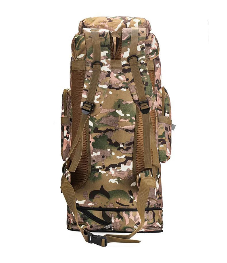100l waterproof nylon outdoor backpack multi pocket detachable suspension - product image