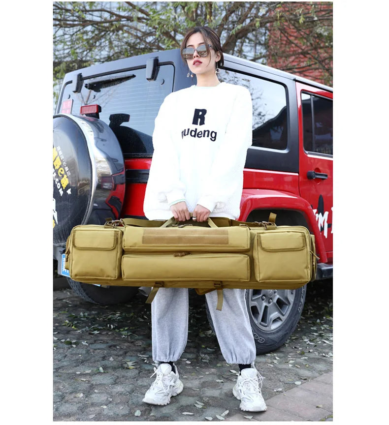 120cm nylon tactical fishing rod bag with multiple pockets, camouflage options - product image