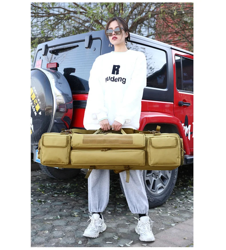120cm nylon tactical fishing rod bag with multiple pockets, camouflage options - product image