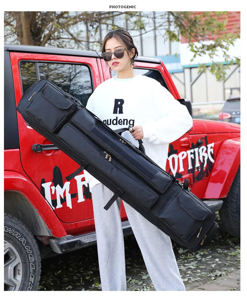 120cm nylon tactical fishing rod bag with multiple pockets, camouflage options - product image
