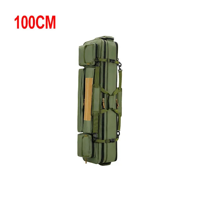 120cm nylon tactical fishing rod bag with multiple pockets, camouflage options - product image