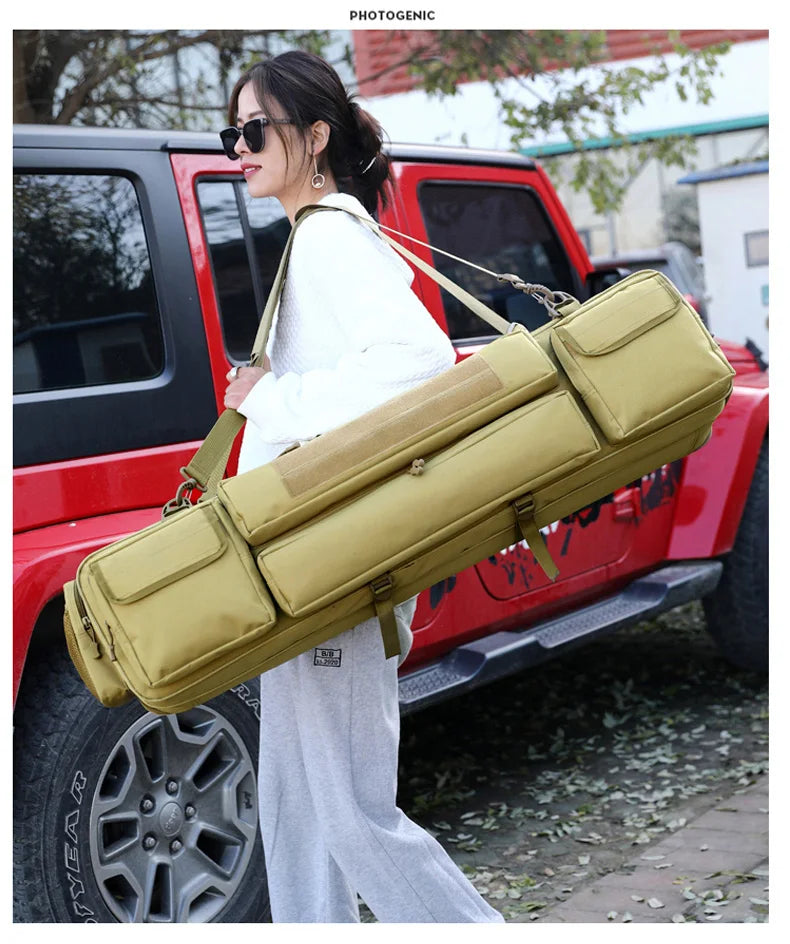 120cm nylon tactical fishing rod bag with multiple pockets, camouflage options - product image