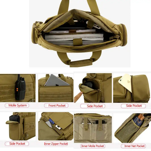14 inch waterproof nylon tactical molle camping hiking shoulder bag - product image
