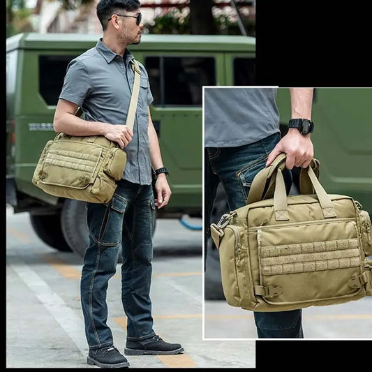 14 inch waterproof nylon tactical molle camping hiking shoulder bag - product image