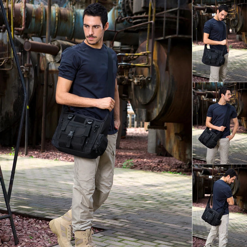 14 inch waterproof nylon tactical sling bag with molle system for men - product image