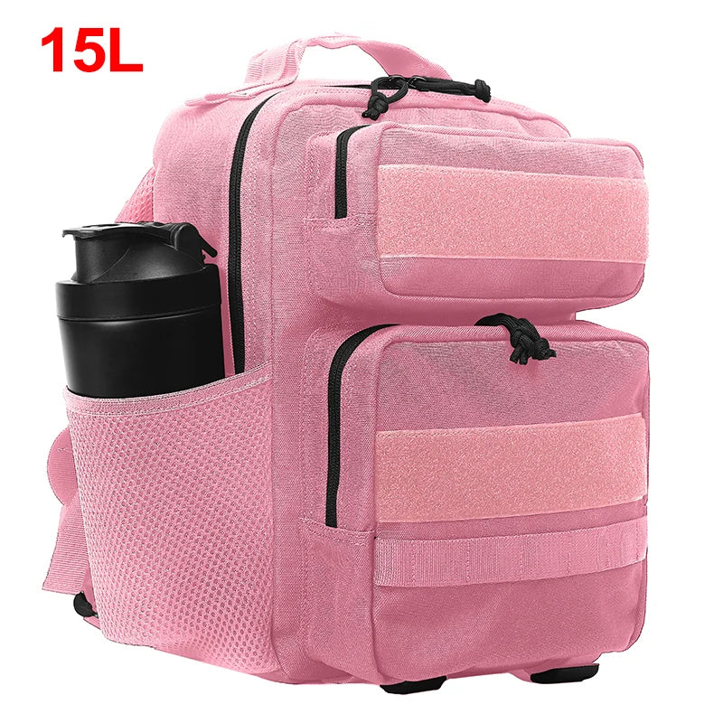 15l nylon camping travel gym backpack with molle system and laptop compartment - product image