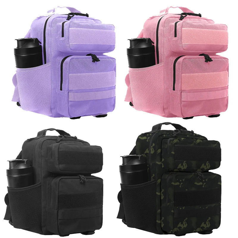 15l nylon camping travel gym backpack with molle system and laptop compartment - product image