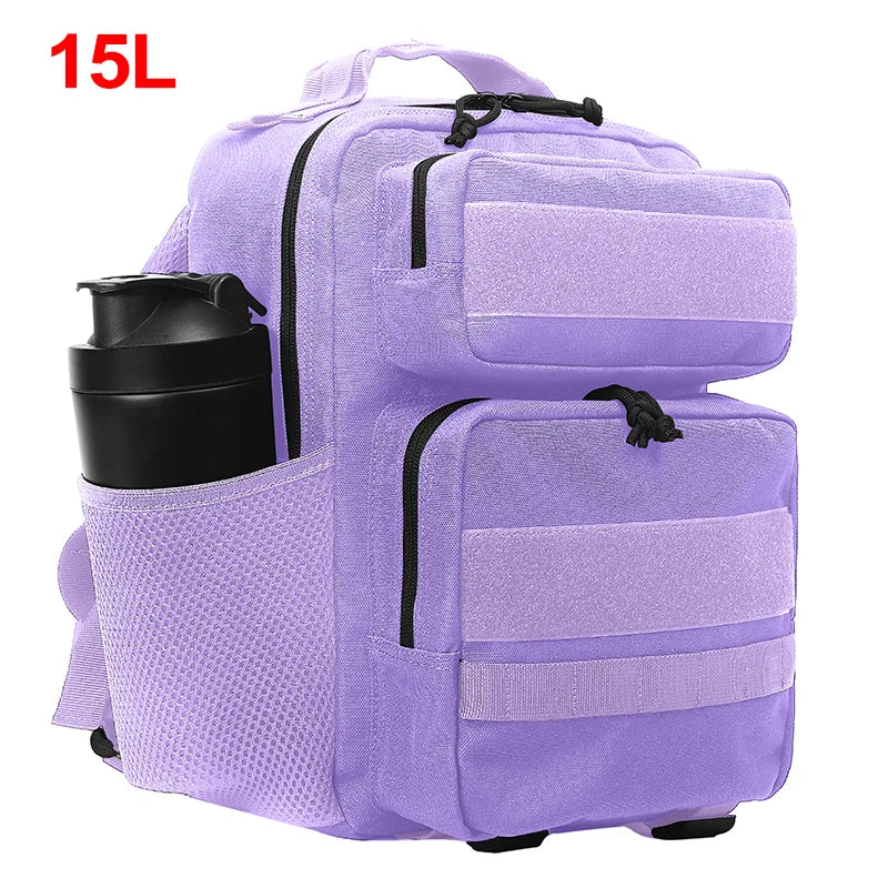 15l nylon camping travel gym backpack with molle system and laptop compartment - product image