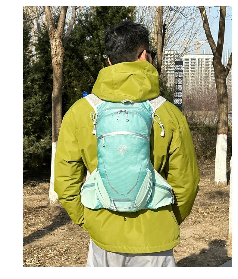 16l outdoor hydrating running backpack with safety whistle and reflective strips - product image