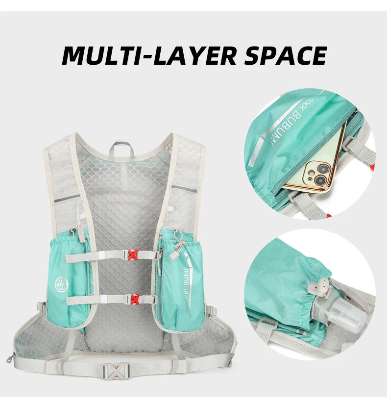 16l outdoor hydrating running backpack with safety whistle and reflective strips - product image