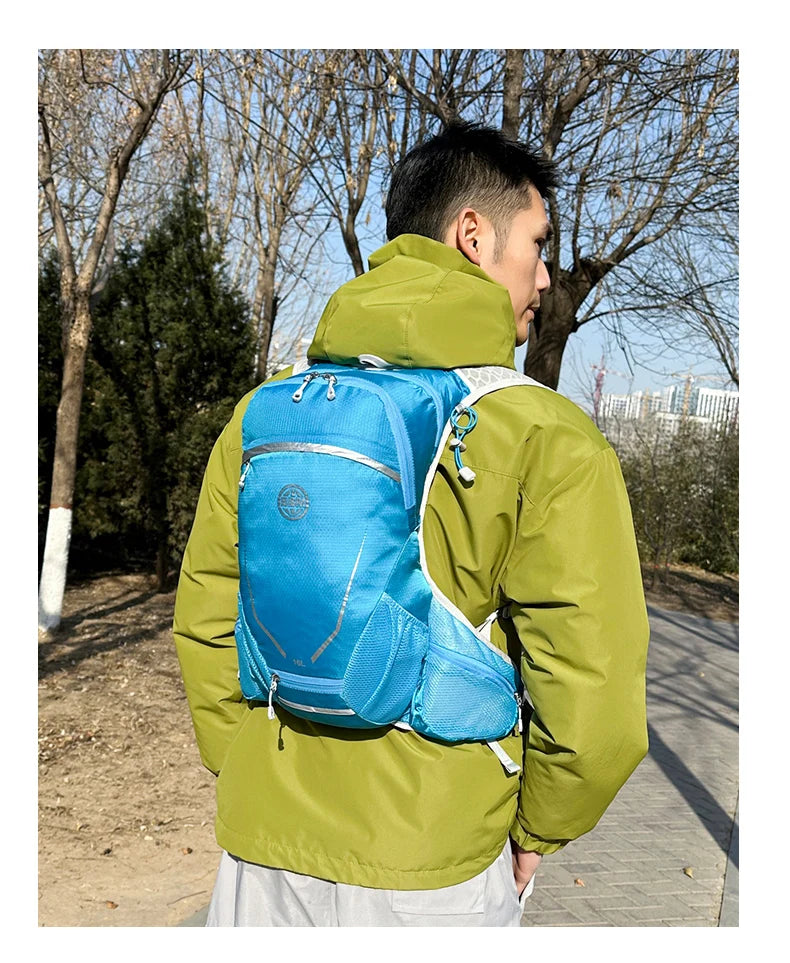 16l outdoor hydrating running backpack with safety whistle and reflective strips - product image