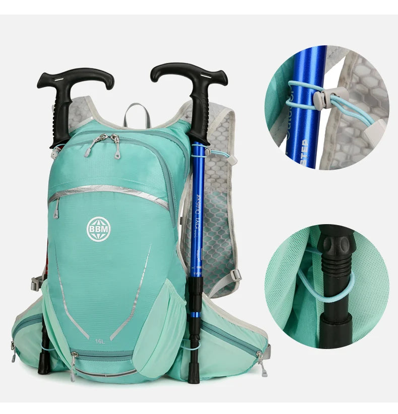 16l outdoor hydrating running backpack with safety whistle and reflective strips - product image