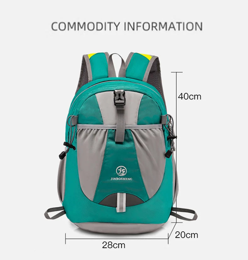 40l nylon climbing backpack with reflective stripes and molle webbing - product image