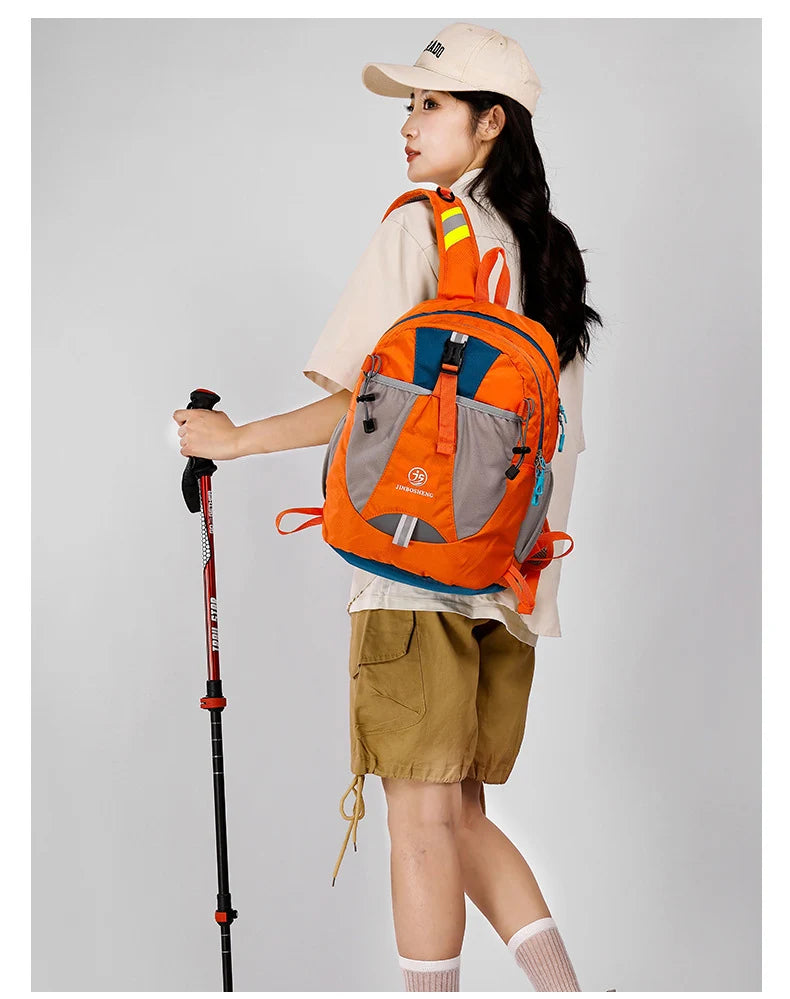 40l nylon climbing backpack with reflective stripes and molle webbing - product image