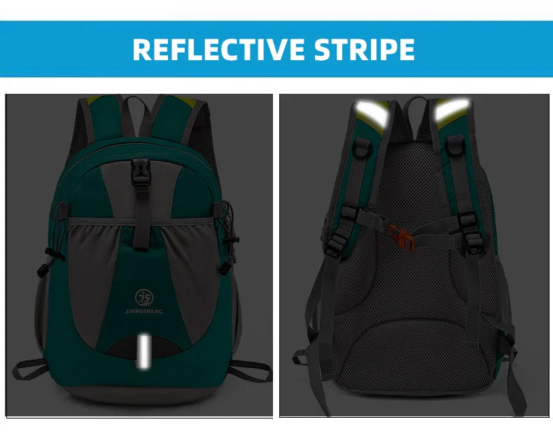 40l nylon climbing backpack with reflective stripes and molle webbing - product image