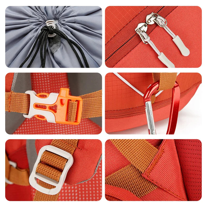 40l waterproof nylon camping hiking backpack with multiple compartments - product image