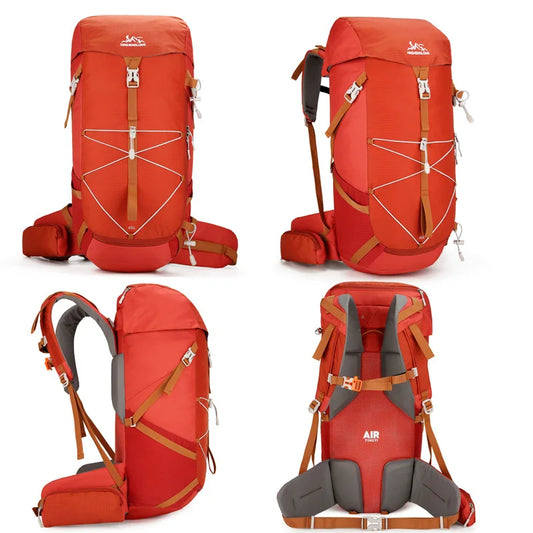40l waterproof nylon camping hiking backpack with multiple compartments - product image