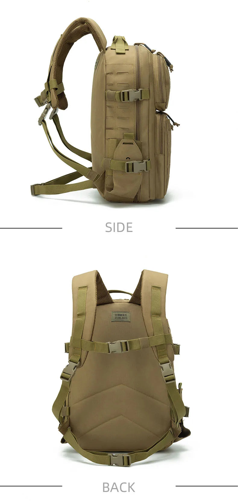 45l softback tactical nylon backpack with molle system, multi colors - product image