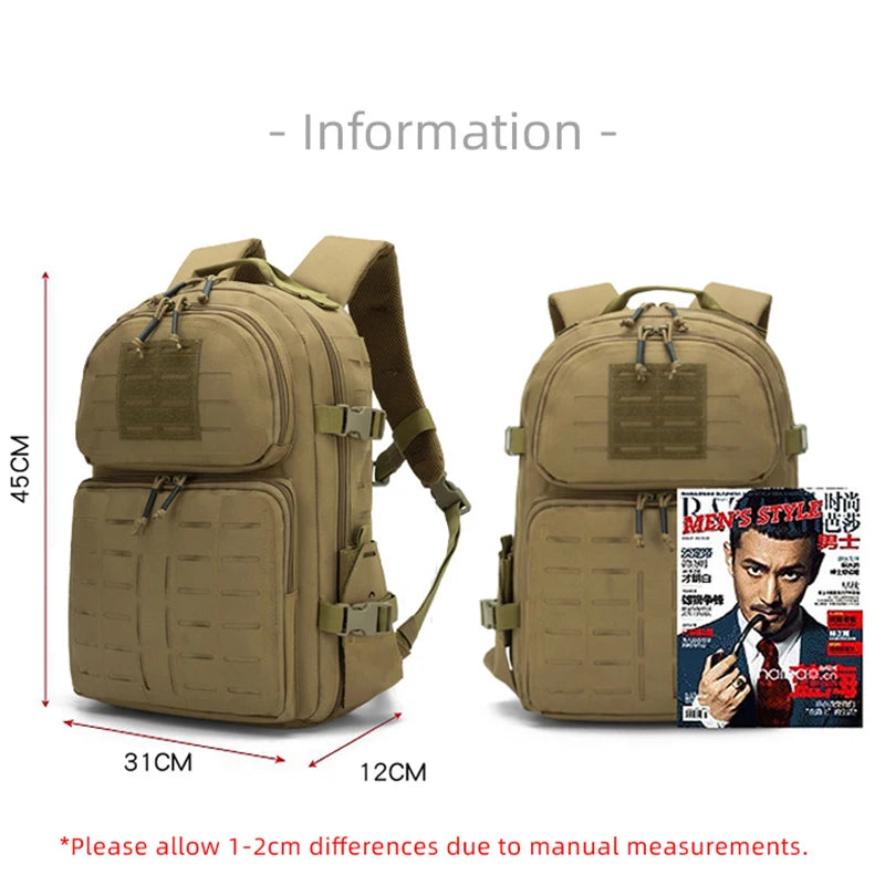 45l softback tactical nylon backpack with molle system, multi colors - product image