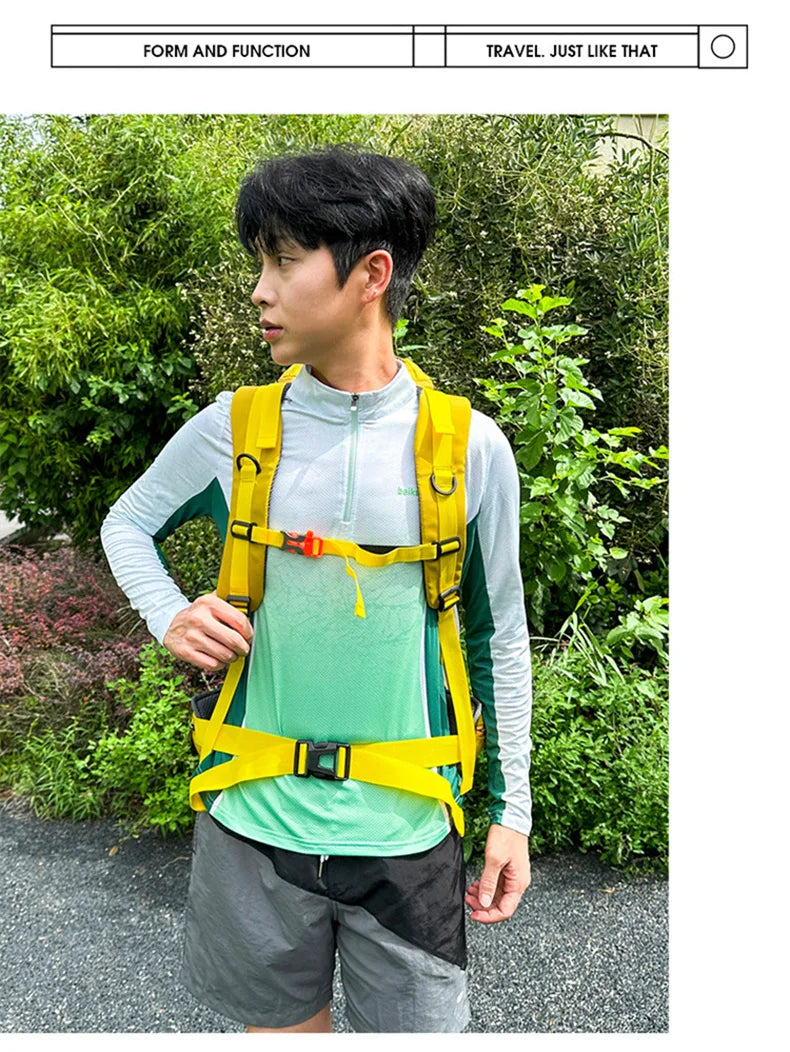 50l waterproof camping backpack with rain cover and multi-pocket design, nylon - product image