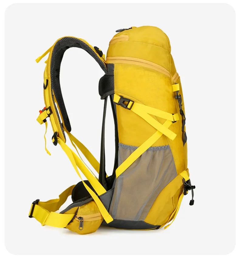 50l waterproof camping backpack with rain cover and multi-pocket design, nylon - product image