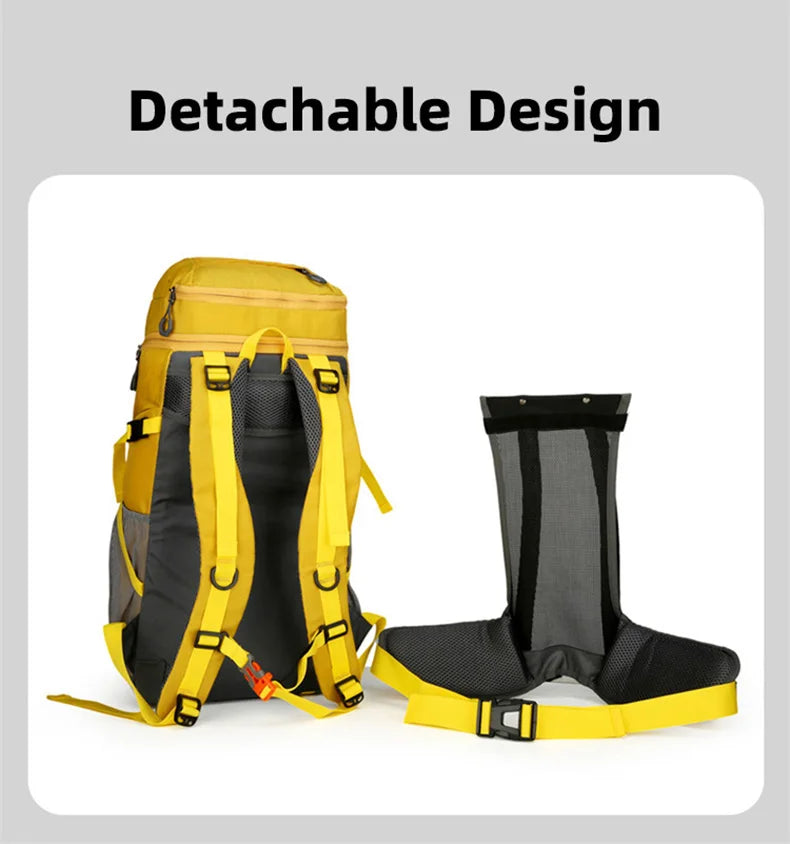 50l waterproof camping backpack with rain cover and multi-pocket design, nylon - product image
