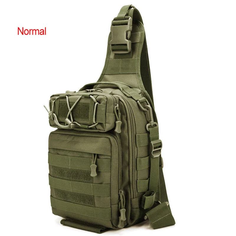 600d nylon tactical camping hiking chest sling backpack with multiple pockets - product image