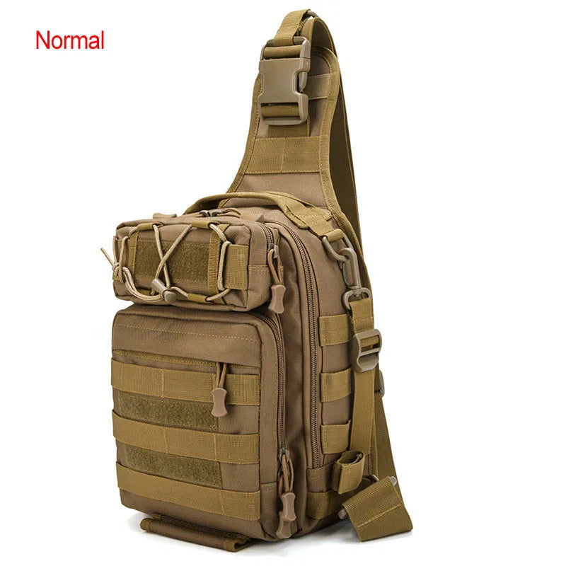 600d nylon tactical camping hiking chest sling backpack with multiple pockets - product image