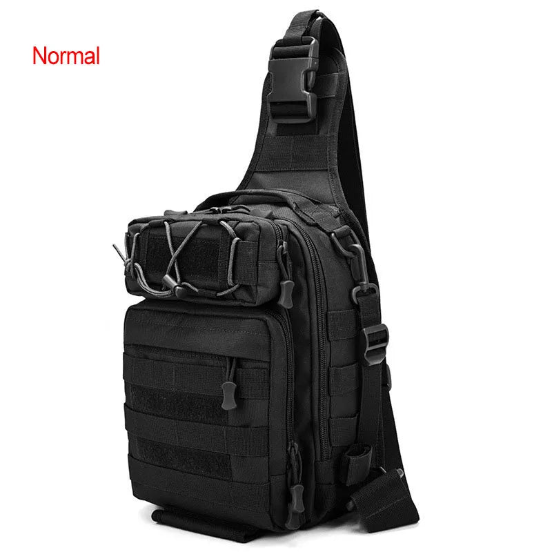 600d nylon tactical camping hiking chest sling backpack with multiple pockets - product image