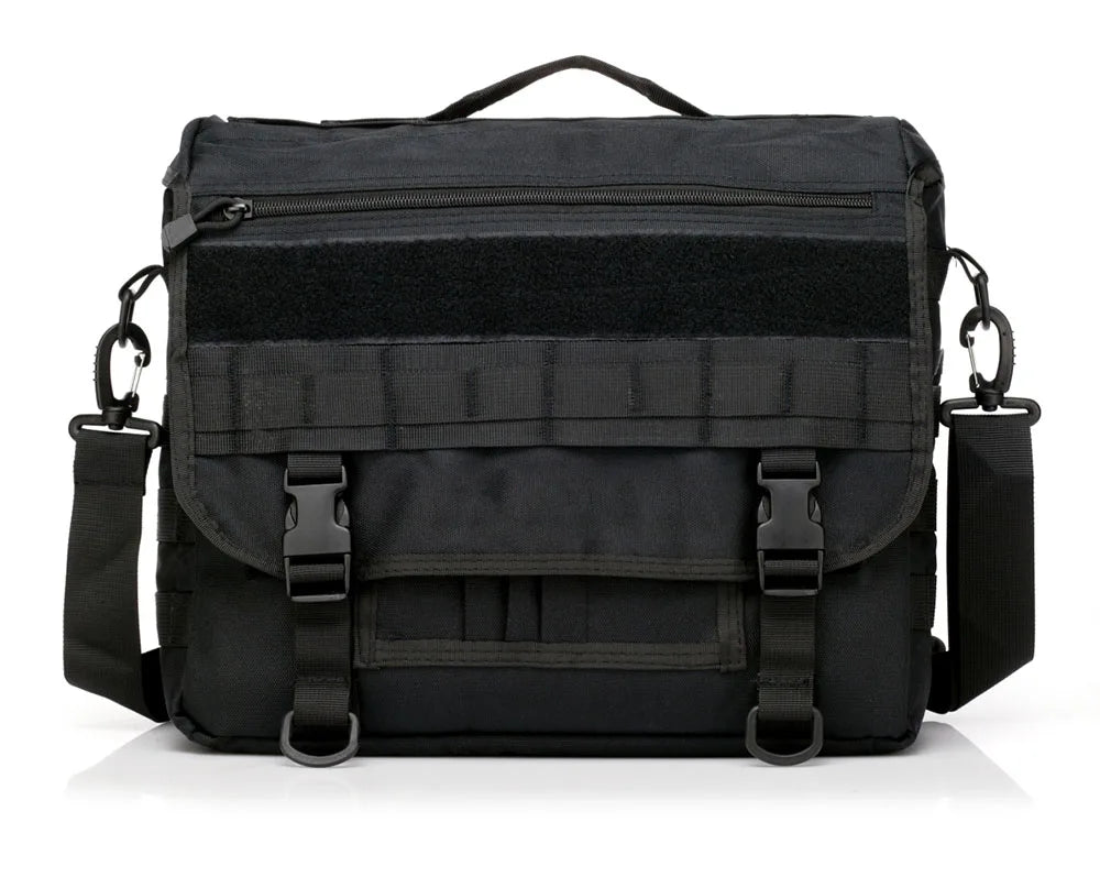 600d nylon tactical molle laptop messenger backpack with multiple compartments - product image