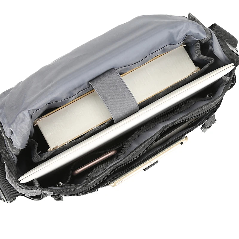 600d nylon tactical molle laptop messenger backpack with multiple compartments - product image