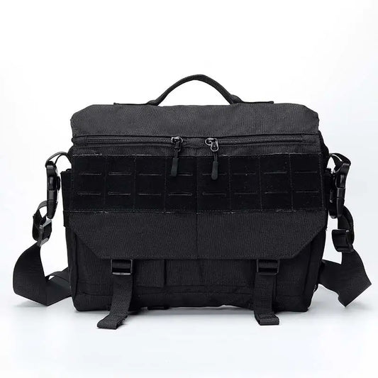 600d nylon tactical molle laptop messenger backpack with multiple compartments - product image