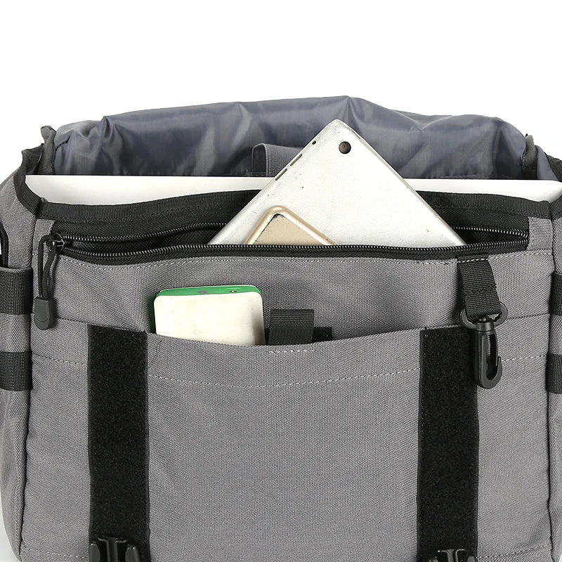 600d nylon tactical molle laptop messenger backpack with multiple compartments - product image