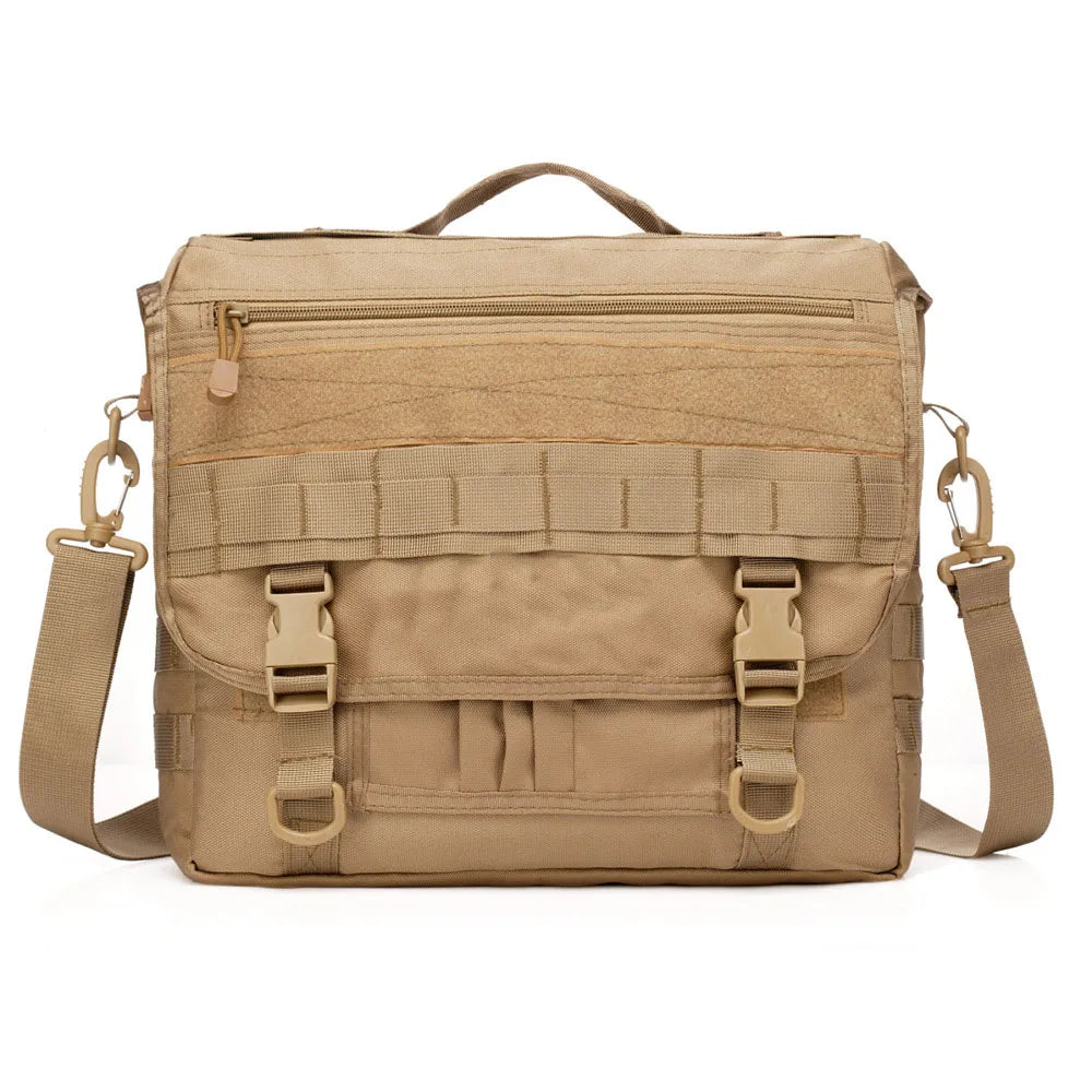 600d nylon tactical molle laptop messenger backpack with multiple compartments - product image