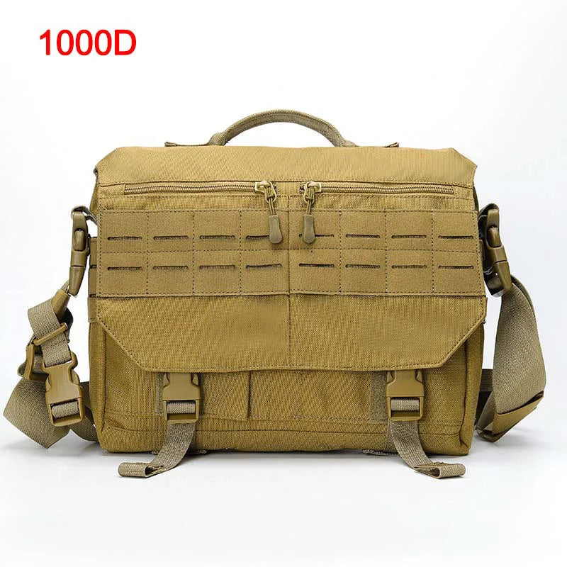600d nylon tactical molle laptop messenger backpack with multiple compartments - product image