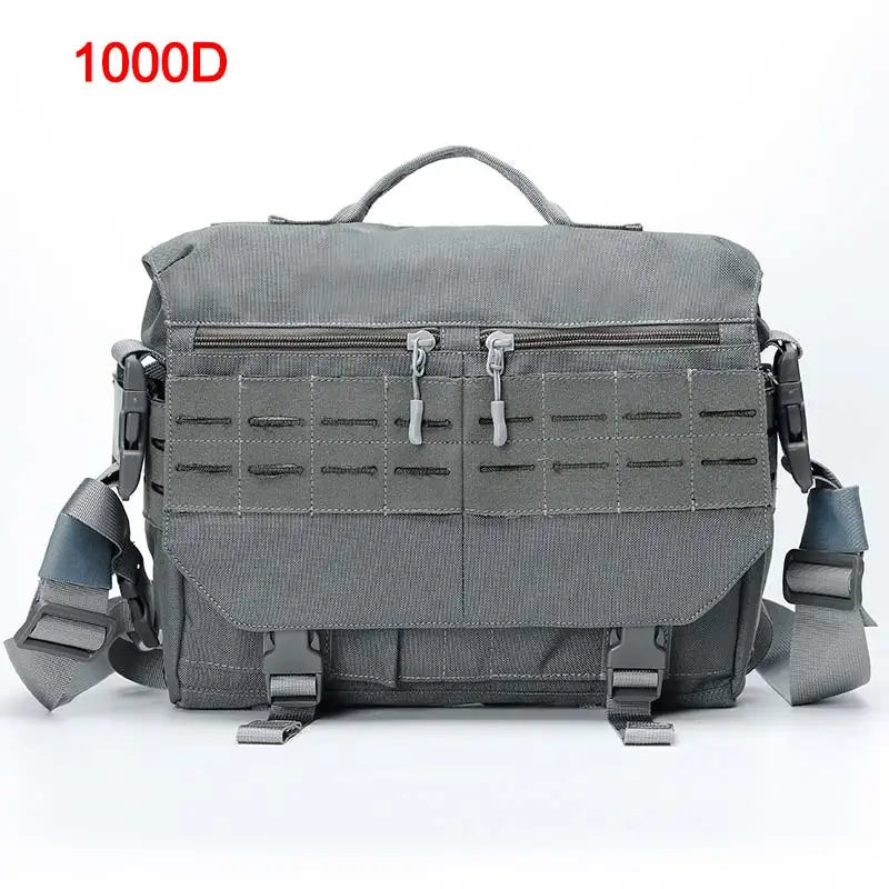 600d nylon tactical molle laptop messenger backpack with multiple compartments - product image