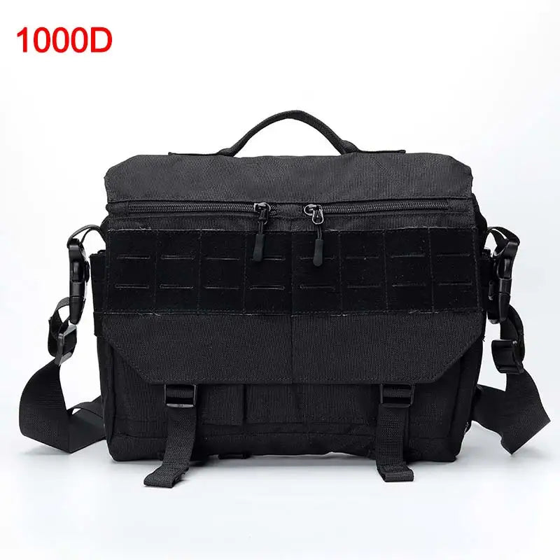600d nylon tactical molle laptop messenger backpack with multiple compartments - product image