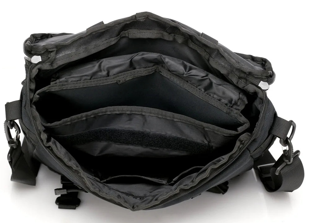 600d nylon tactical molle laptop messenger backpack with multiple compartments - product image