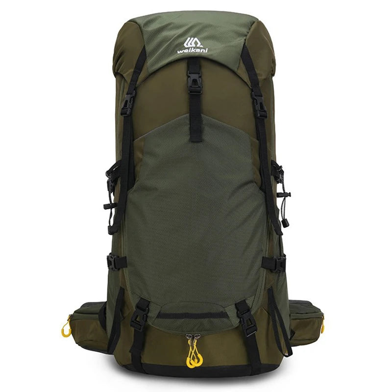 60l climbing camping backpack with rain cover and hydration compatibility, nylon - product image