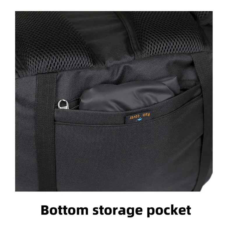 60l large capacity waterproof nylon camping backpack with rain cover - product image
