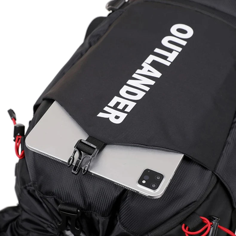 60l large capacity waterproof nylon camping backpack with rain cover - product image