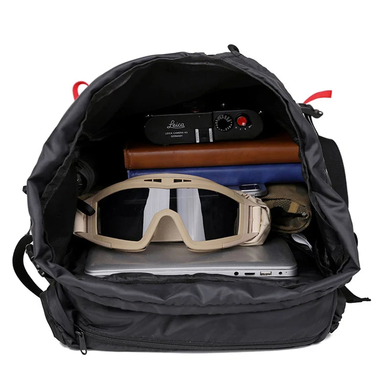 60l large capacity waterproof nylon camping backpack with rain cover - product image