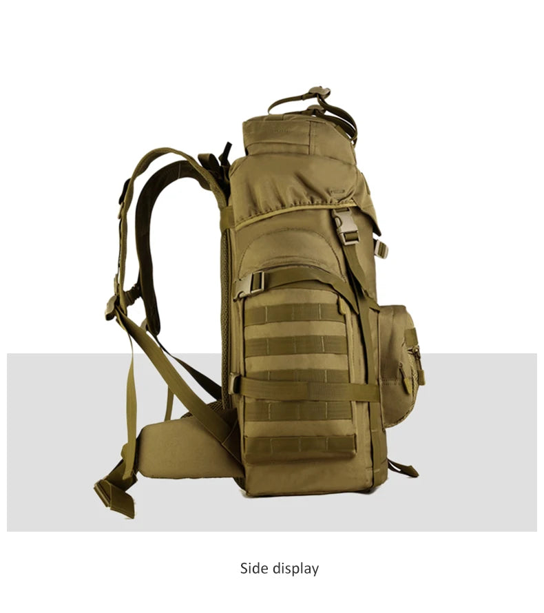 60l men's military tactical nylon backpack multifunctional outdoor rucksack - product image