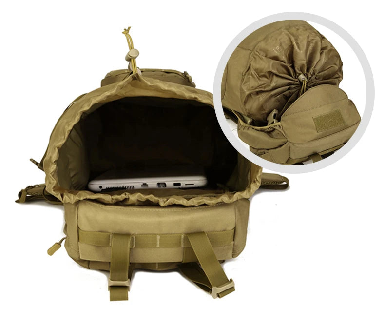 60l men's military tactical nylon backpack multifunctional outdoor rucksack - product image