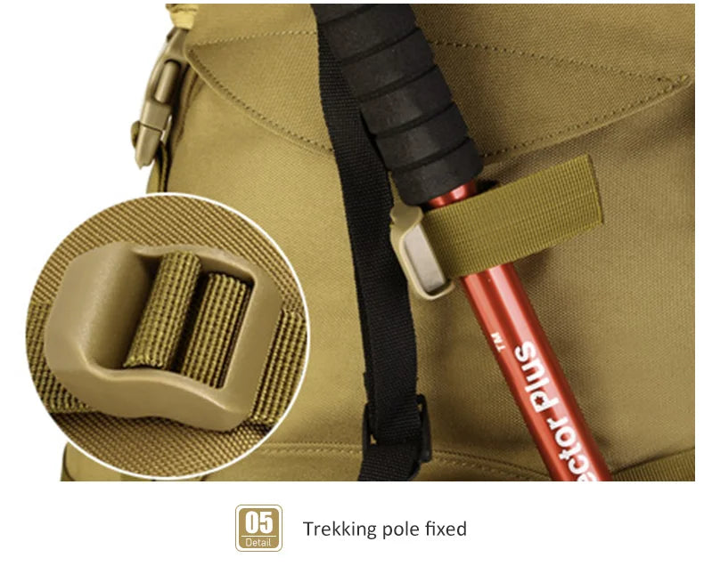 60l men's military tactical nylon backpack multifunctional outdoor rucksack - product image
