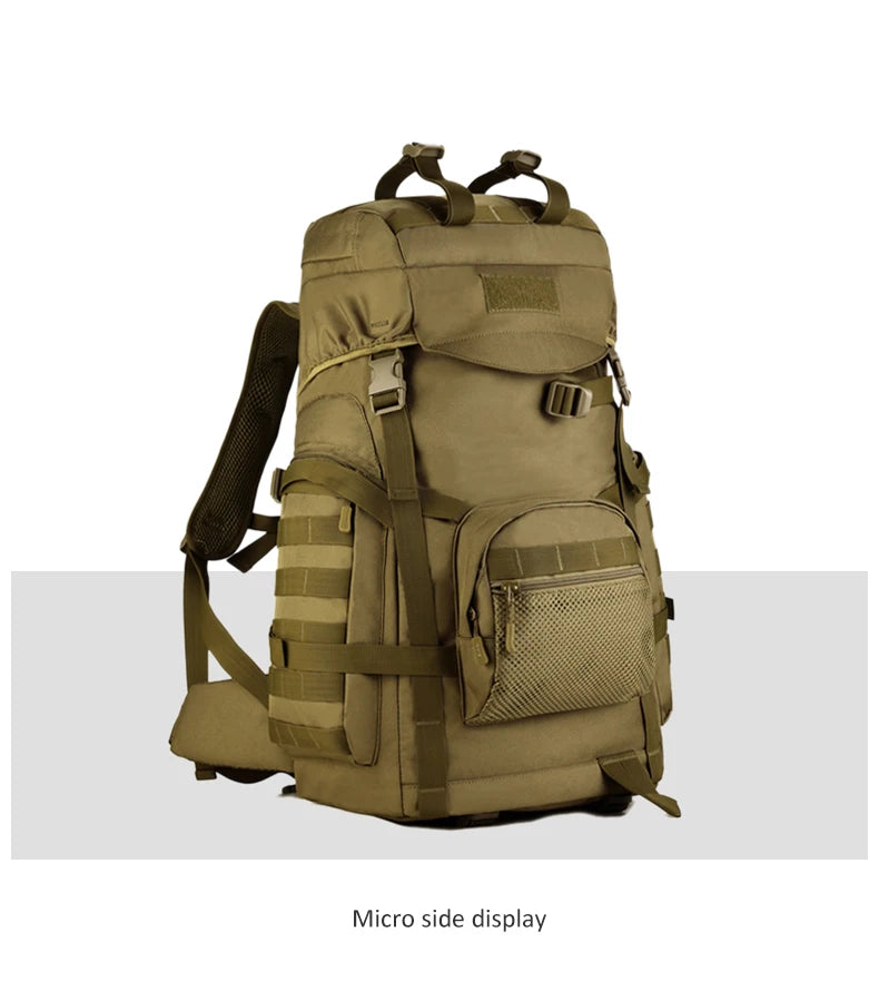 60l men's military tactical nylon backpack multifunctional outdoor rucksack - product image