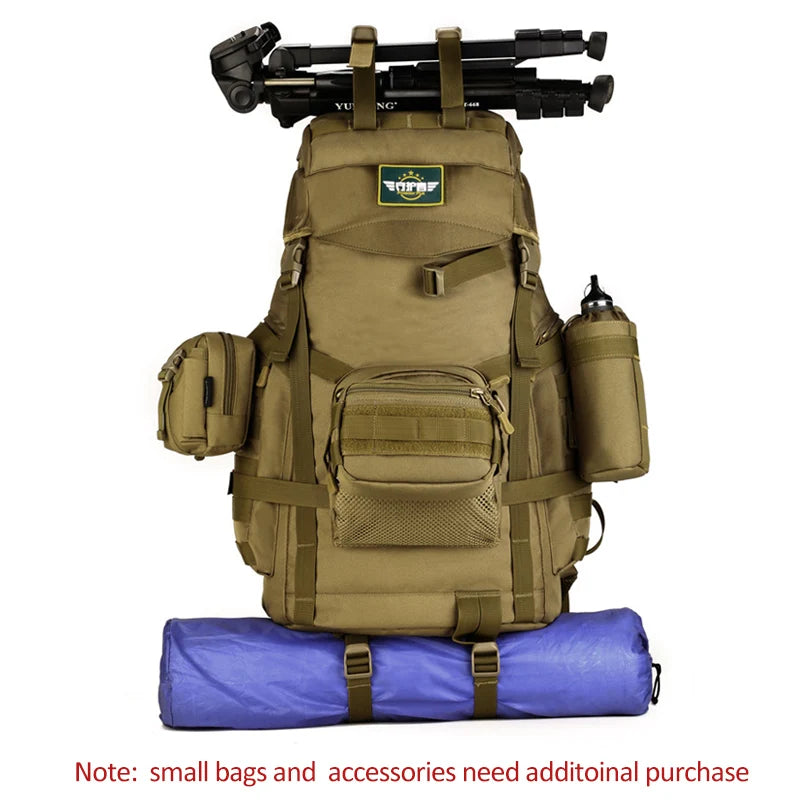 60l men's military tactical nylon backpack multifunctional outdoor rucksack - product image
